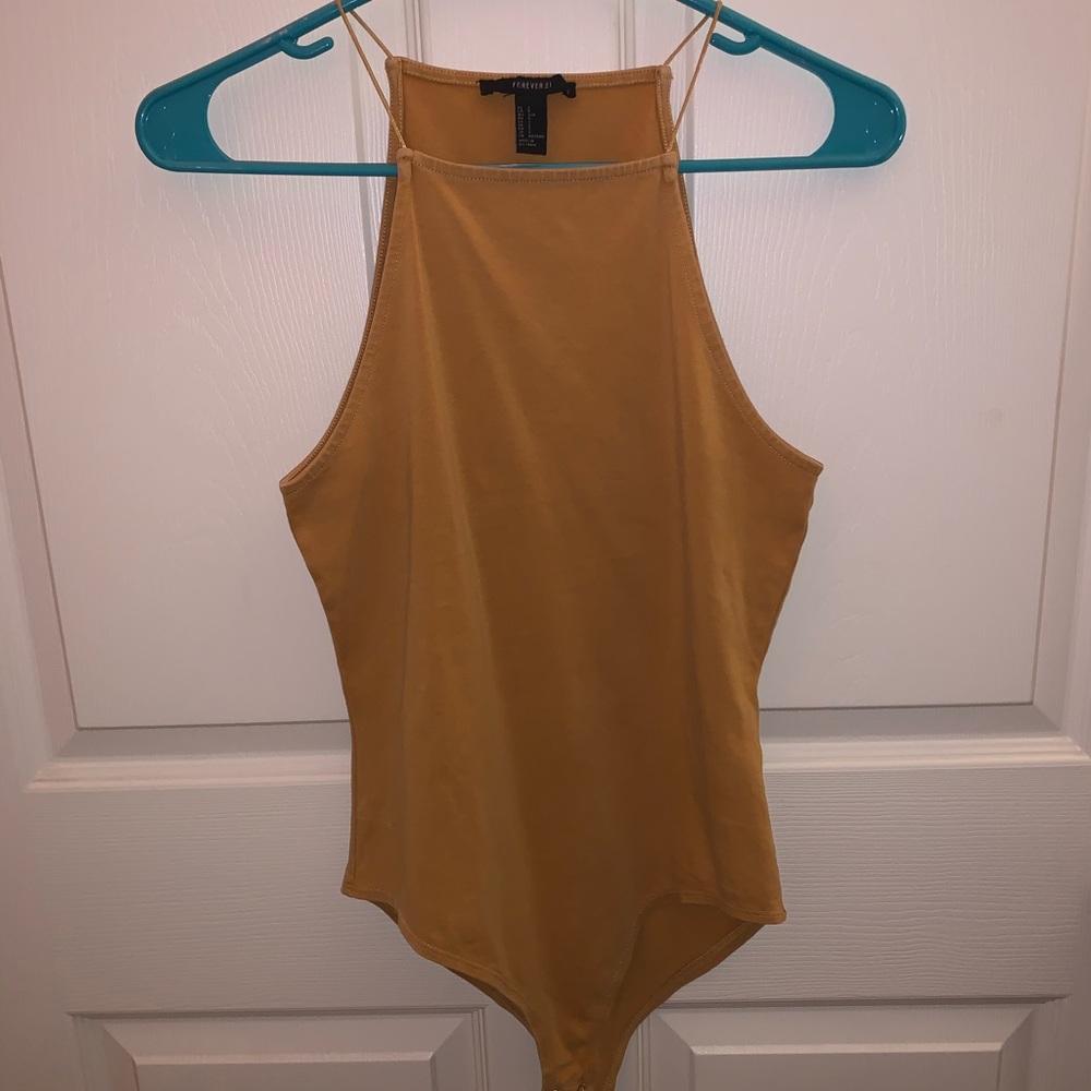 Halter Style Yellow Bodysuit Forever21